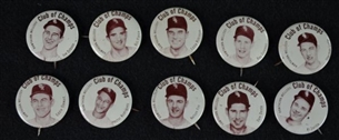 1952 Hawthorn-Mellody Club of Champions Chicago White Sox Pin Near Set (10/11)